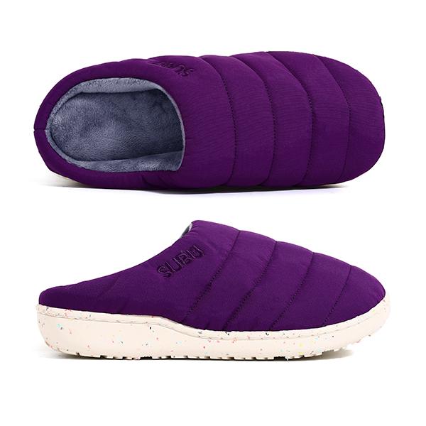SUBU Recycled Down Fleece Padded Slippers Purple Unisex SR 03