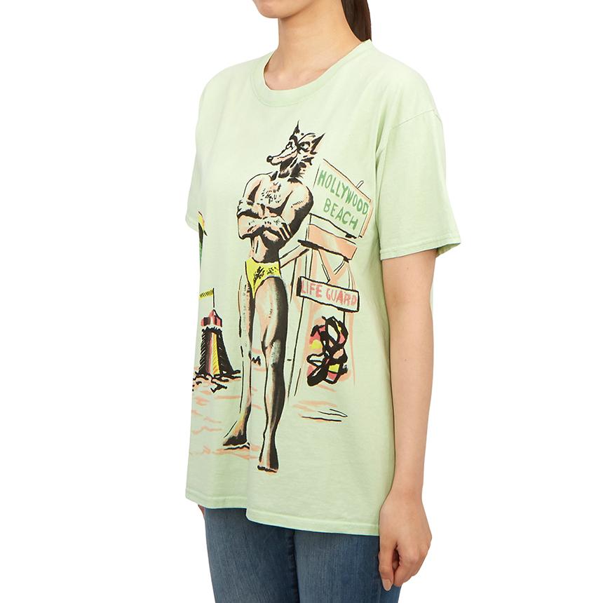 Wild Donkey Women’s Short Sleeve T-Shirt Lime Hollywood Print