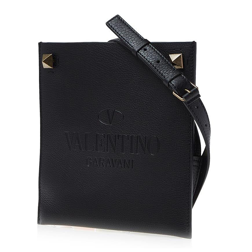 VALENTINO Garavani Unisex Logo Rockstud Crossbody Bag Black