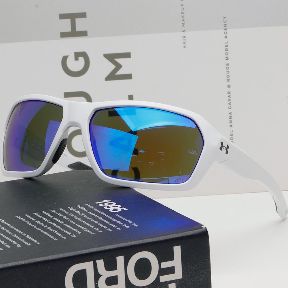 Under Armour Polarized Sports Sunglasses Blue Mirror Outdoor Unis UA RECON 6HT7N
