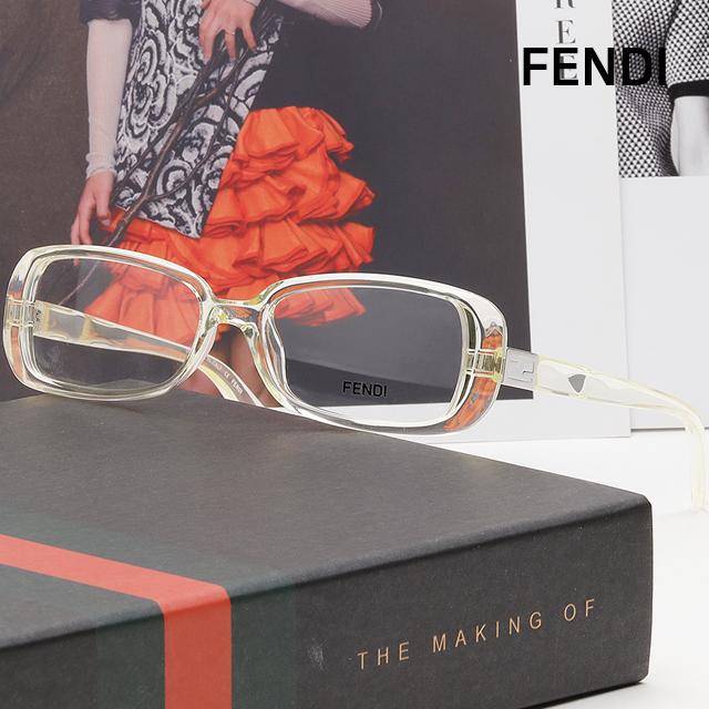 FENDI Clear Acetate Square Eyeglass Frames Unisex
