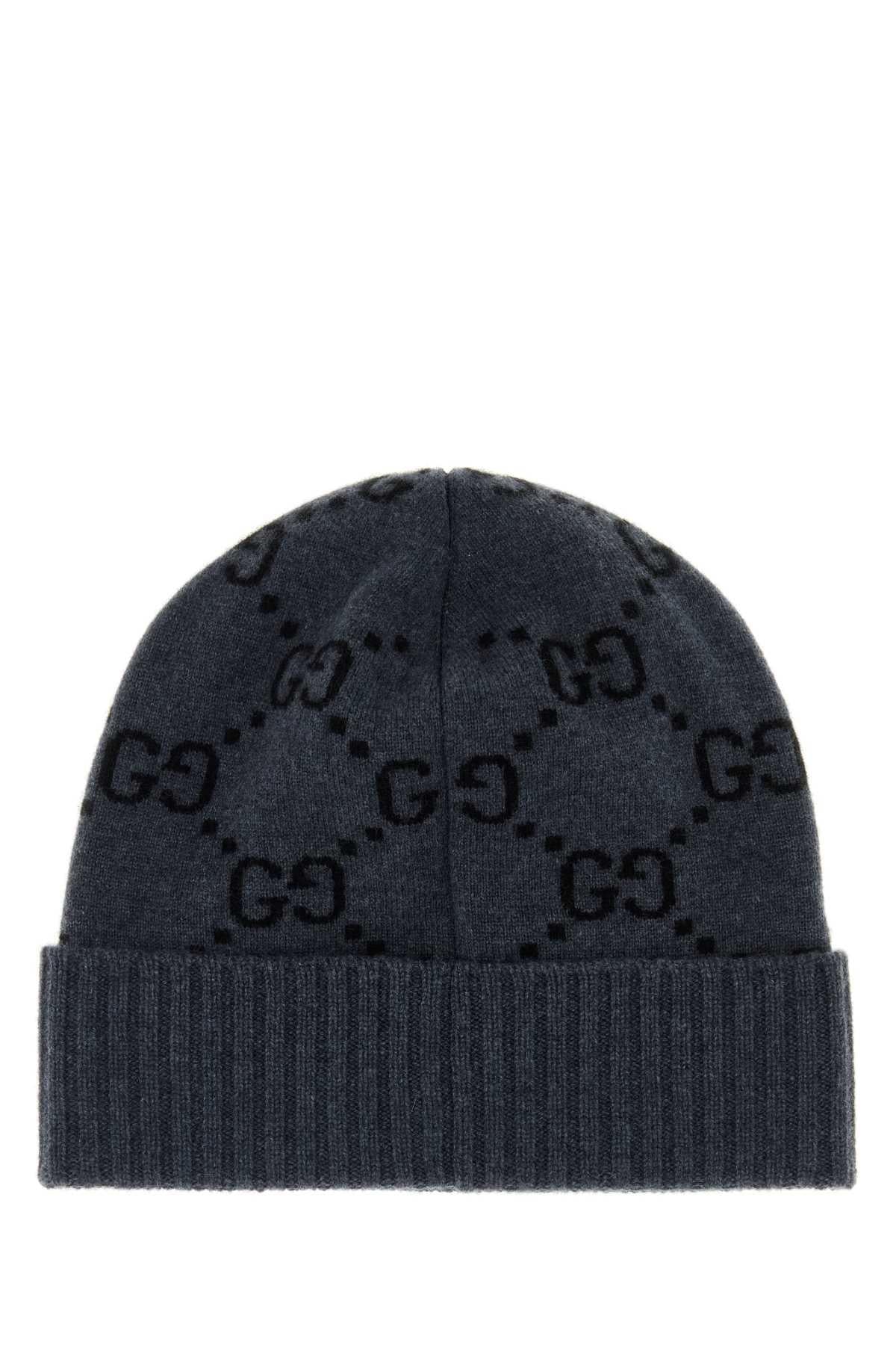 GUCCI Gray Knit Wool Beanie for Men