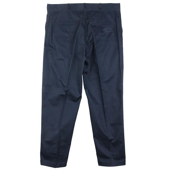 Maison Kitsune Straight Chino Pants Navy Cotton Men's Classic Pants