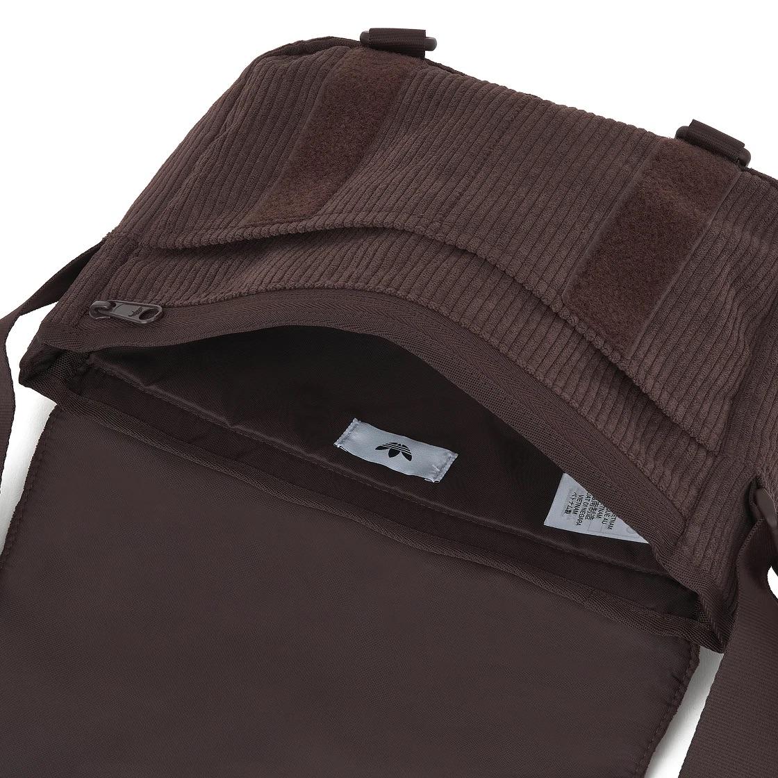 Adidas Corduroy Messenger Crossbody Bag Brown
