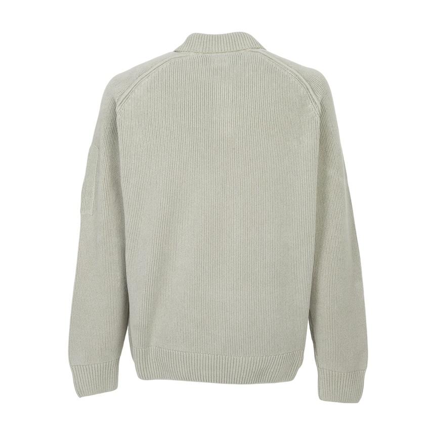 CP Company Men’s Knit Polo Sweater Gray