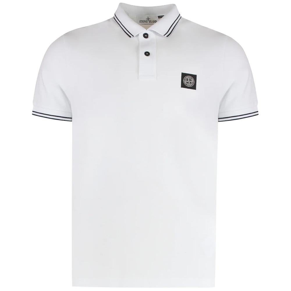 STONE ISLAND Logo Polo T-Shirt Men’s Short Sleeve Cotton Nav 22002SC S0018 V1001