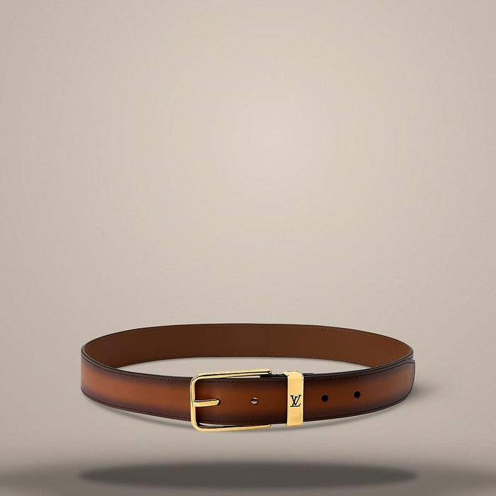Louis Vuitton Patinated Brown Leather Pont Neuf 35mm Belt M4506