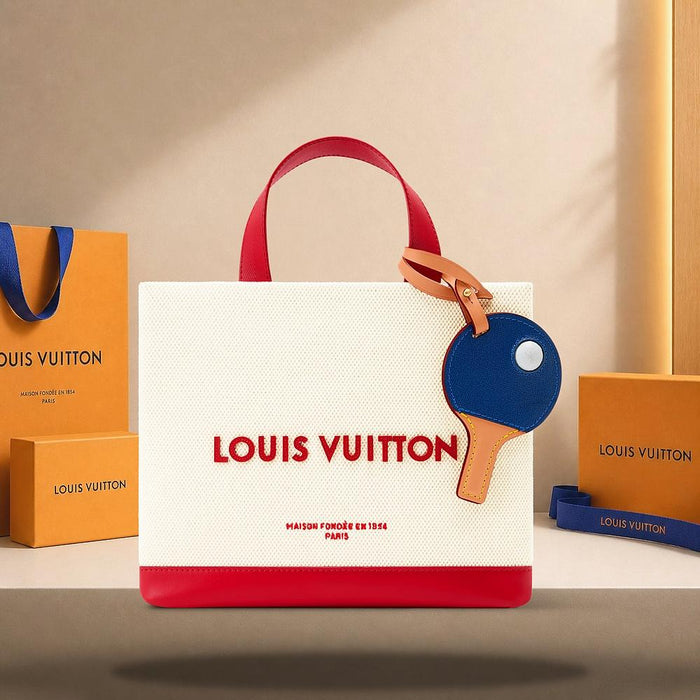 Louis Vuitton Ecru White Red Sprint Mini Shopper Tote Clutch M29322