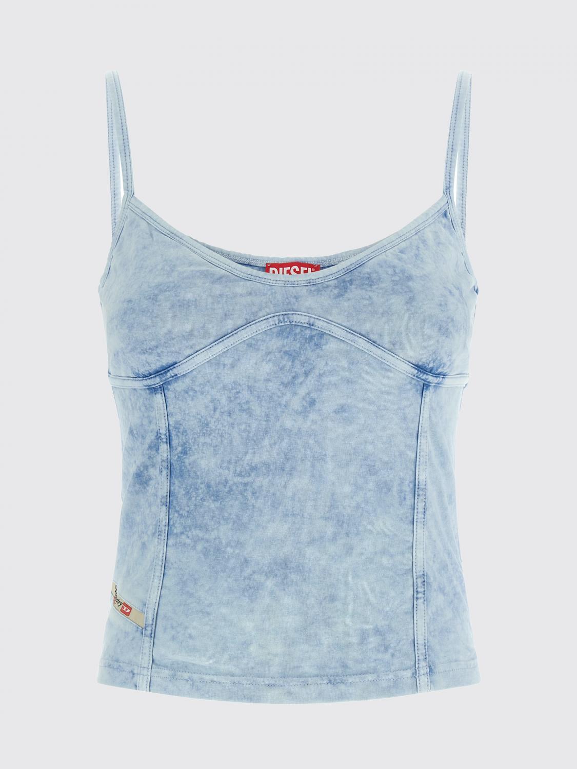 DIESEL White Cotton Sleeveless Shirt