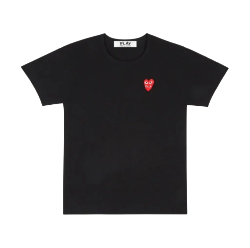 Comme des Garcons Double Heart Unisex Short Sleeve T-Shirt Black White