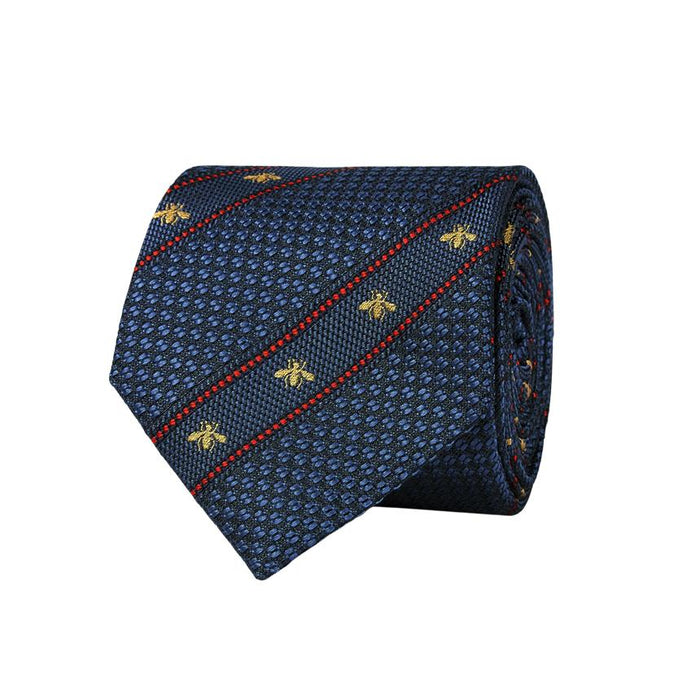 GUCCI Navy Bee Silk Tie