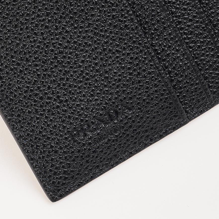 PRADA Vitello Leather Triangle Logo Bifold Wallet for Men