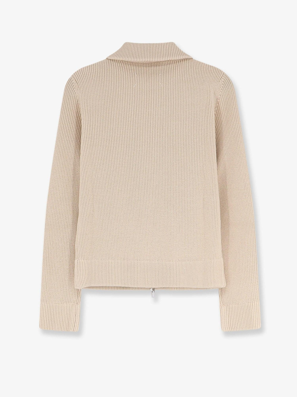 Maison Margiela Wool Zip-Up Knit Cardigan Ivory Women’s