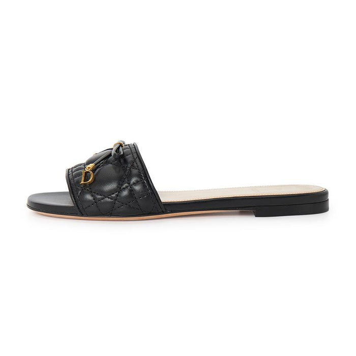 DIOR Cannage Women’s Slide Sandals Slippers Black