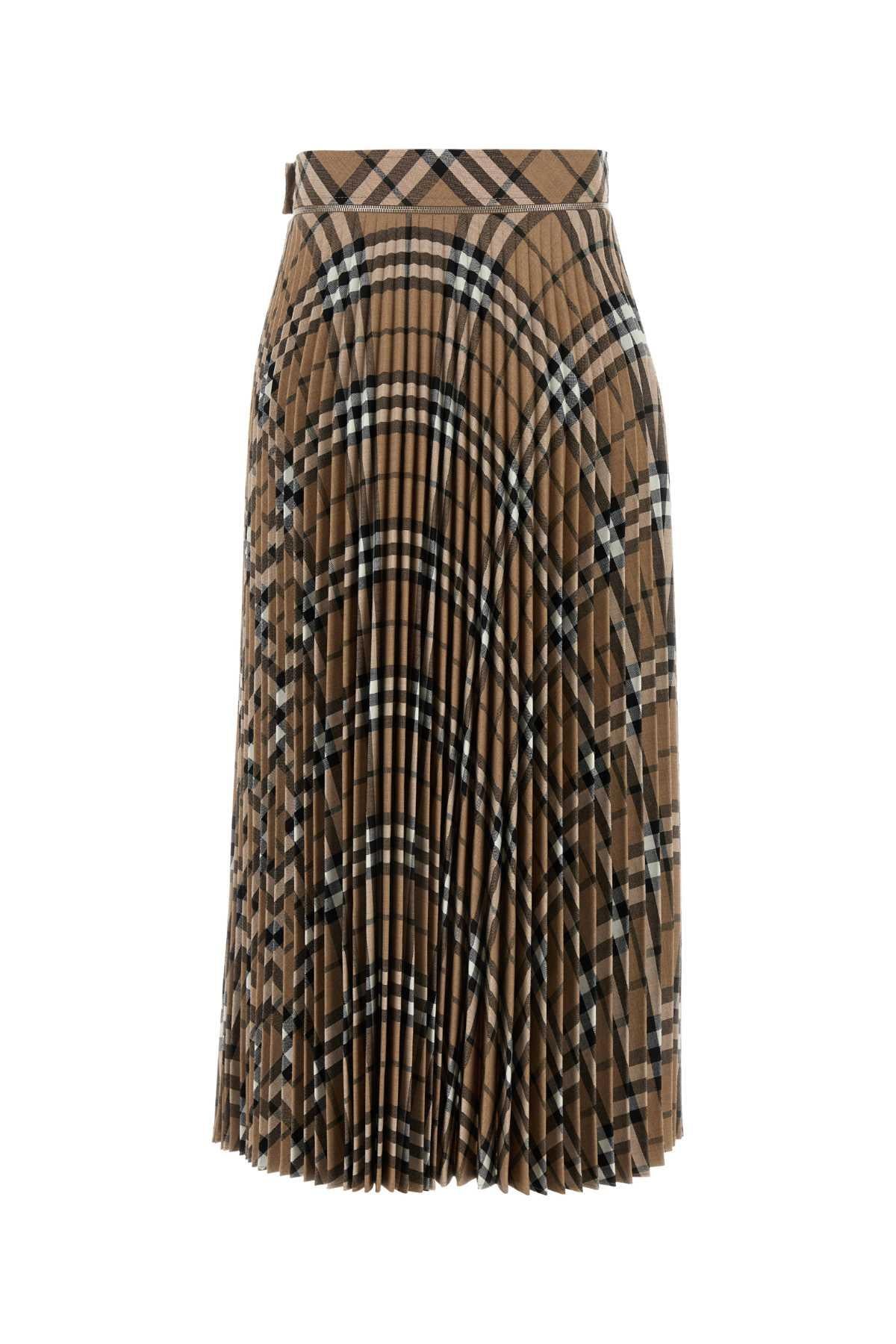 BURBERRY Beige Wool Blend Long Skirt
