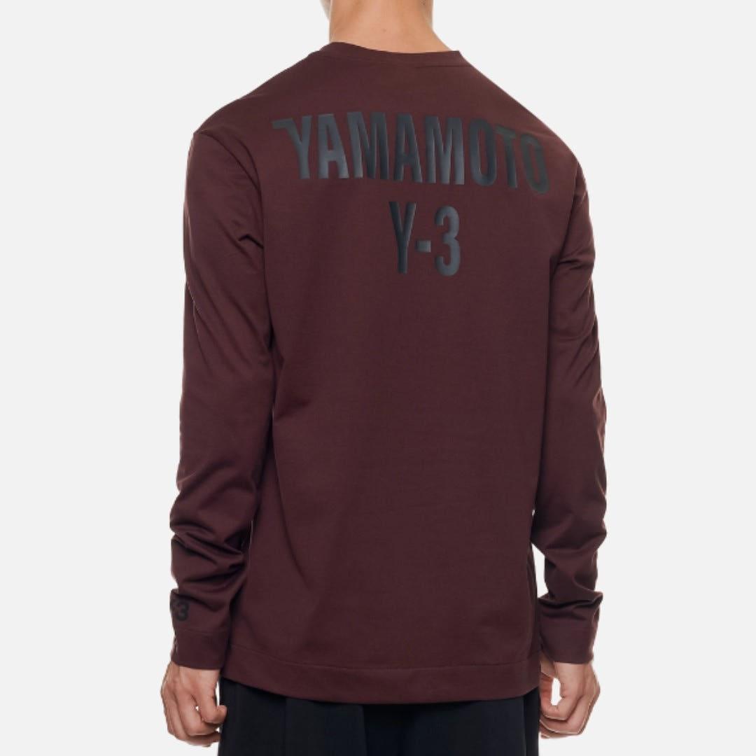 Y-3 Burgundy Graphic Crew Sweatshirt for Men GK4368