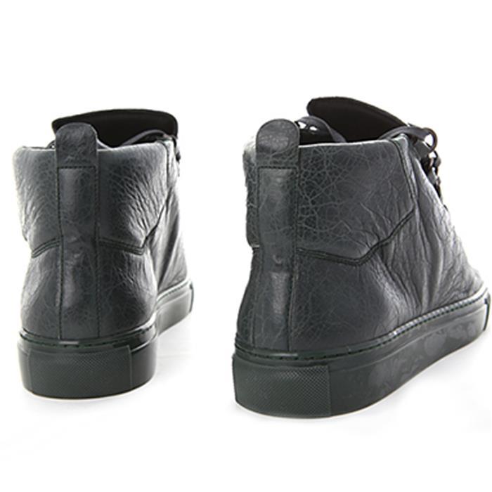 BALENCIAGA All Leather High-Top Sneakers