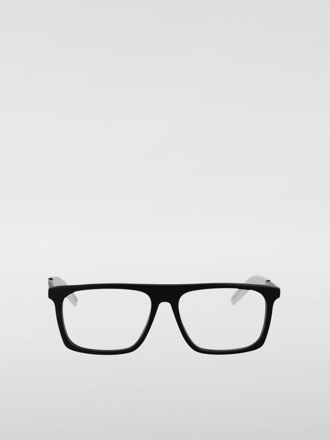 Moncler Black Acetate Rectangle Eyeglasses