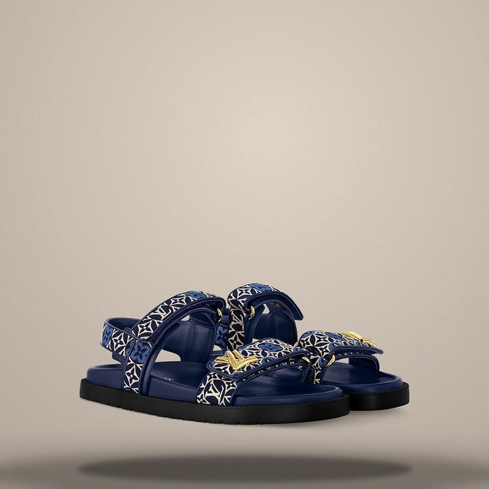 Louis Vuitton Men's Sunset Flat Comfort Navy Blue Sandals