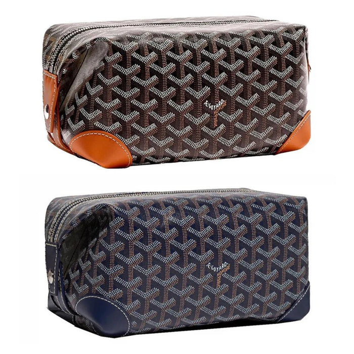 GOYARD Brown Navy Boeing 25 Toiletry Pouch