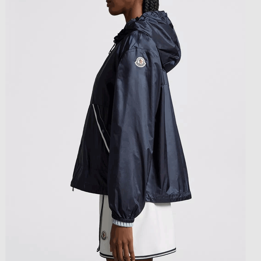 Moncler Women’s Nylon Hooded Windbreaker Jacket Navy