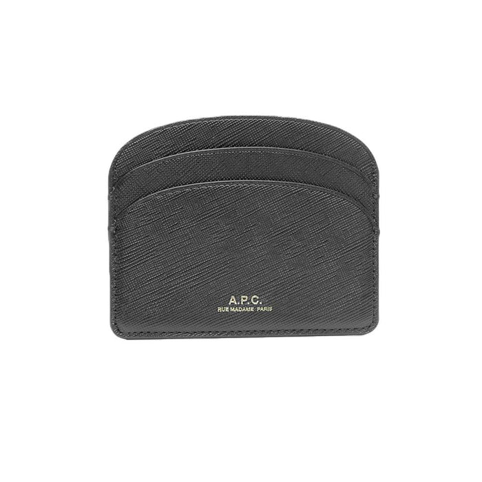 A.P.C. Saffiano Demi-Lune Card Holder Wallet LAGOON