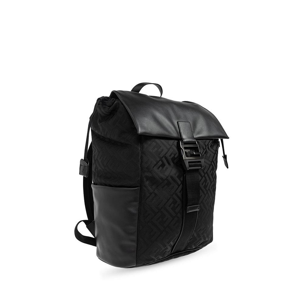 FENDI Flux Backpack Black Leather Men’s Backpack