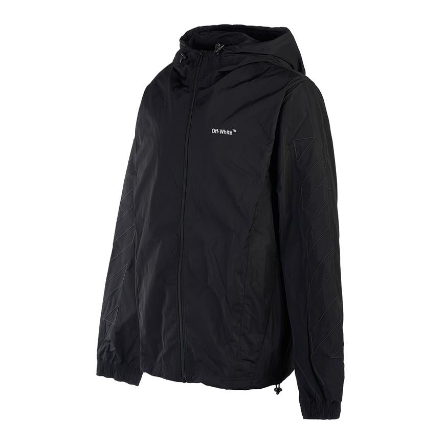 OFF WHITE Men's Diagonal Outline Zip-Up Hoodie OMBD039C99FAB0011010