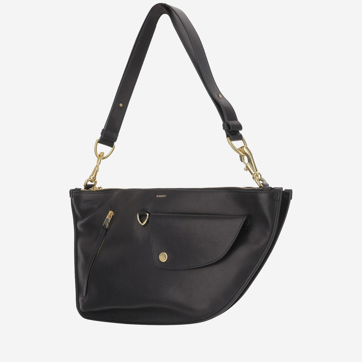BURBERRY Black Leather Shoulder Bag
