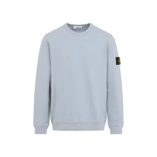 STONE ISLAND Ash Grey Cotton Fleece Sweatshirt for Men