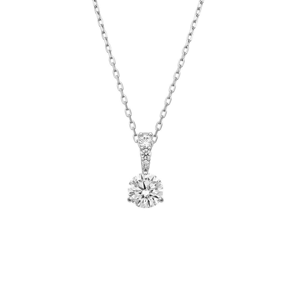 Swarovski Solitaire Pendant Necklace Silver-Tone Crystal Jewelry