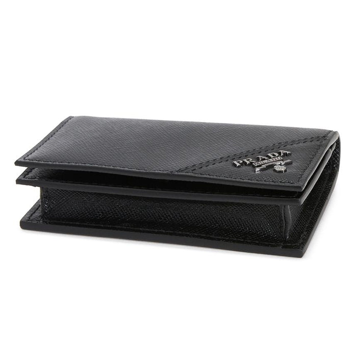 PRADA Saffiano Leather Men's Card Holder Wallet Black
