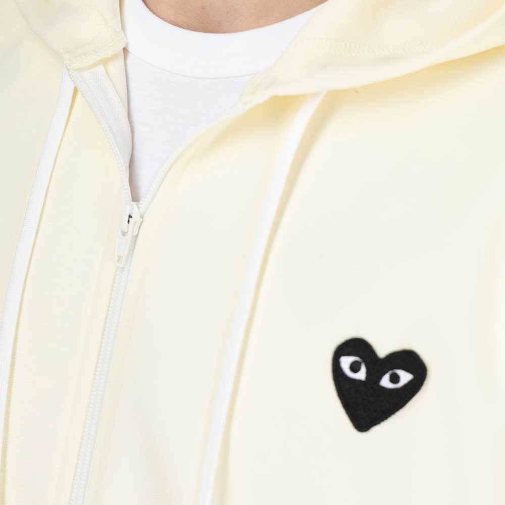 Comme des Garcons Ivory Zip-Up Hoodie Black Heart Unisex