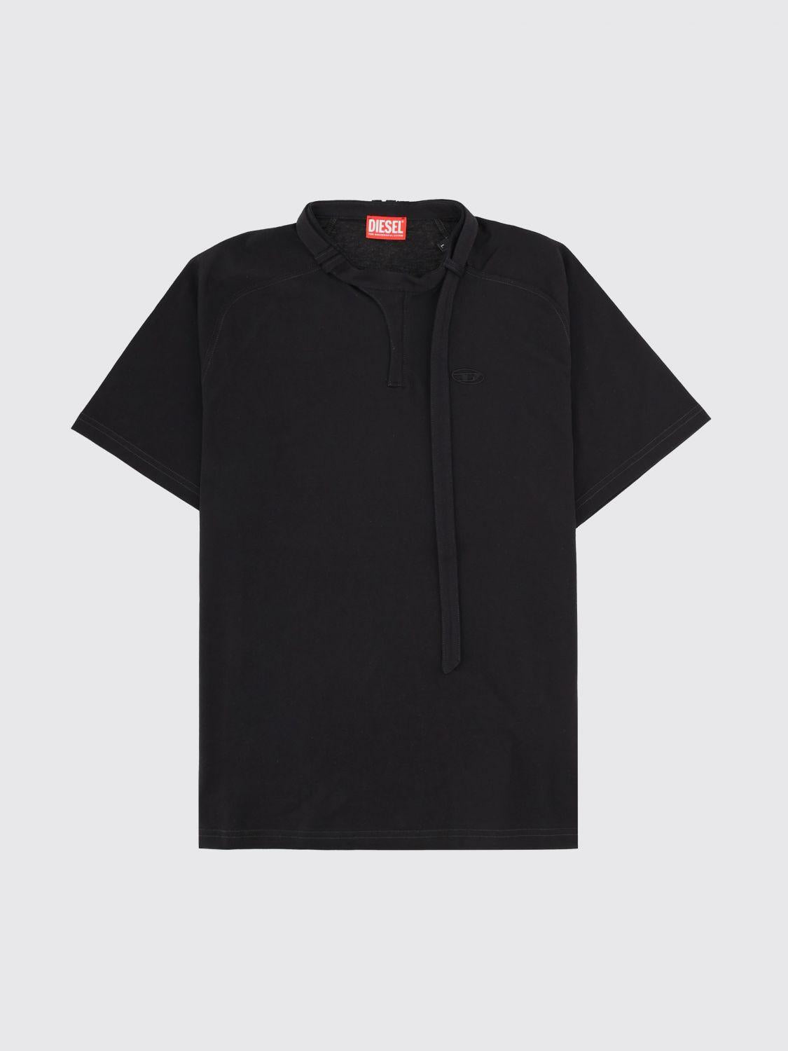 DIESEL Black Cotton Short Sleeve T-Shirt