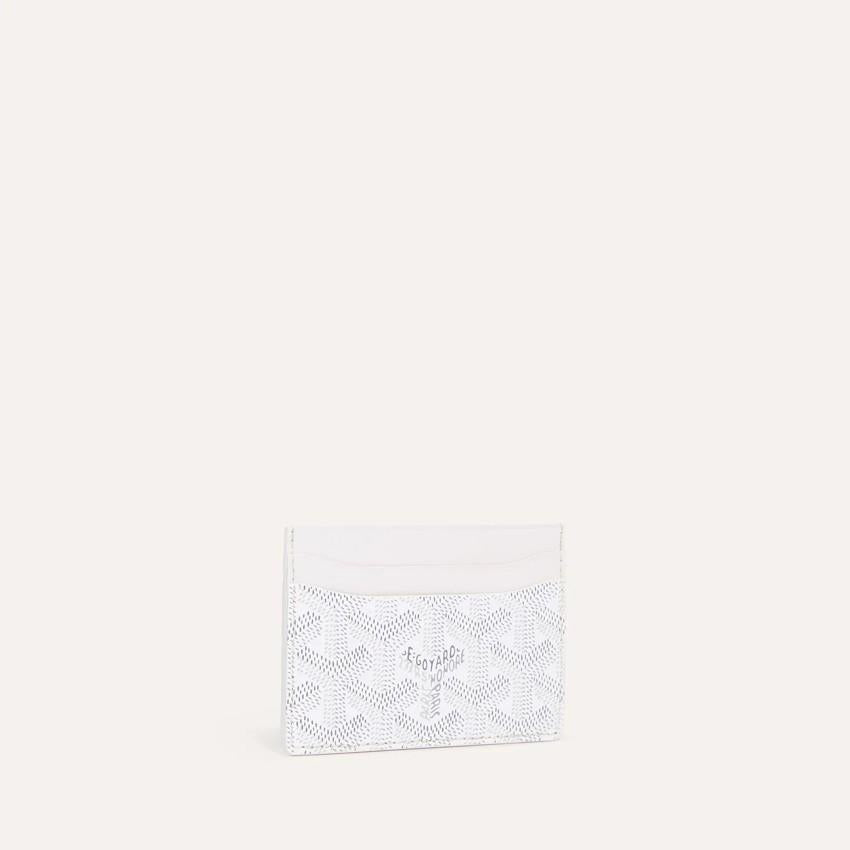 GOYARD Saint Sulpice White Leather Card Holder Wallet for Women