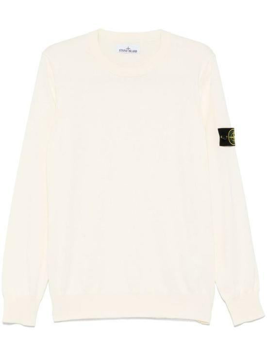 STONE ISLAND Soft Cotton Crewneck Sweater with Small Roll Detail