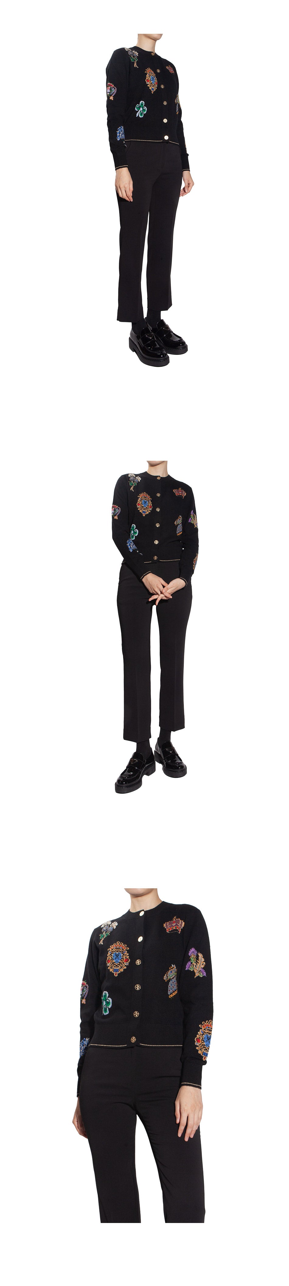 BARRIE Women's Scottish Symbol Cashmere Cardigan C197243