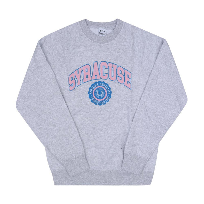 Wild Donkey Heather Grey Syracuse Lettering Sweatshirt for Men