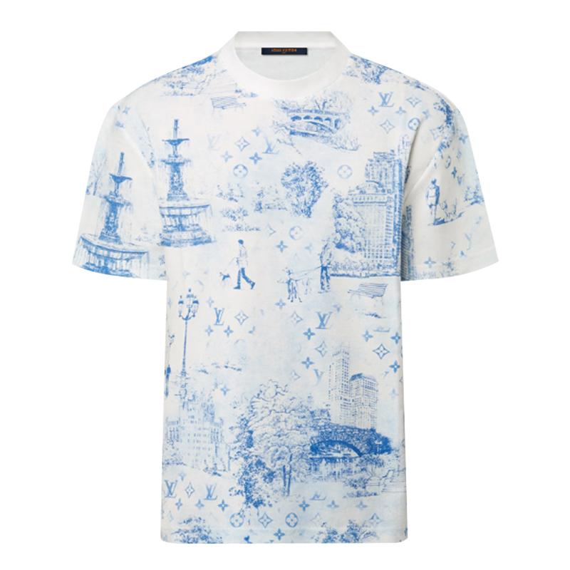 Louis Vuitton Printed Cotton Piqué T-Shirt White