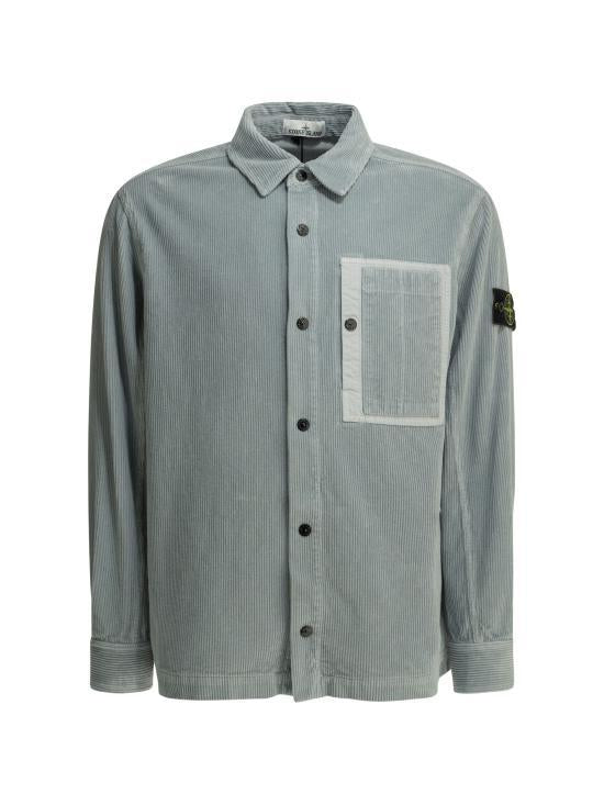 STONE ISLAND Long Sleeve Shirt Men’s Cotton Cas 1200016 S0212 V0049 ASH GREY DOM