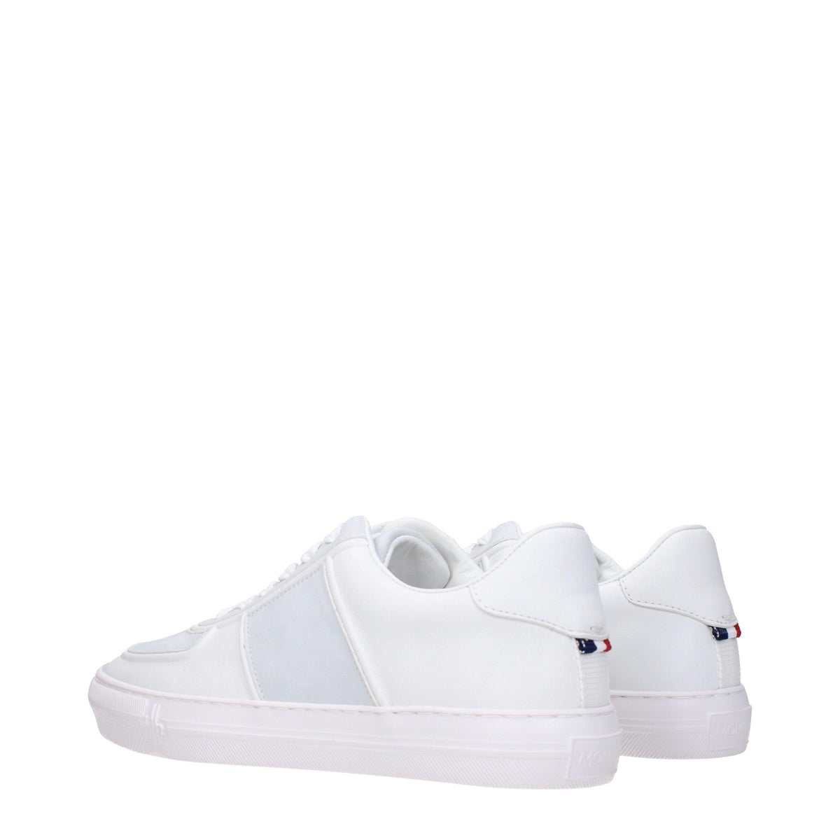 Moncler White Leather Low-Top Sneakers for Men