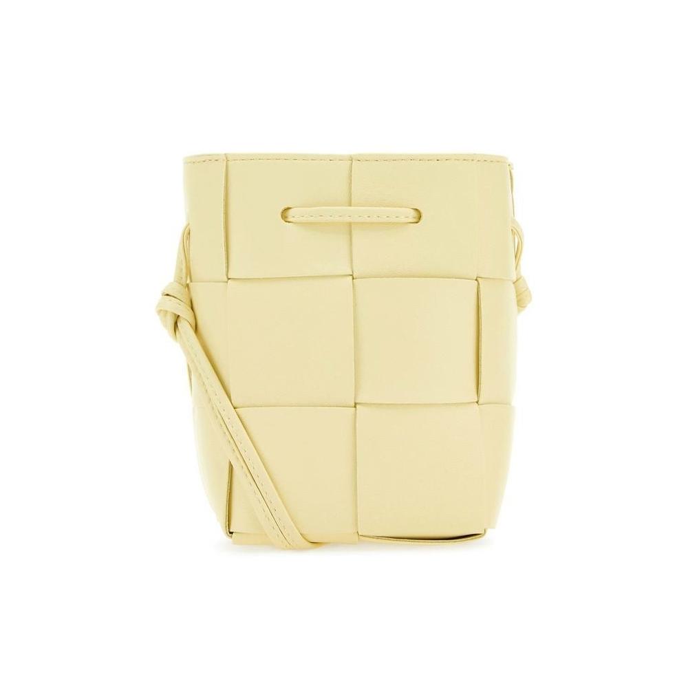 Bottega Veneta Intrecciato Cassette Shoulder Bag Yellow Leather