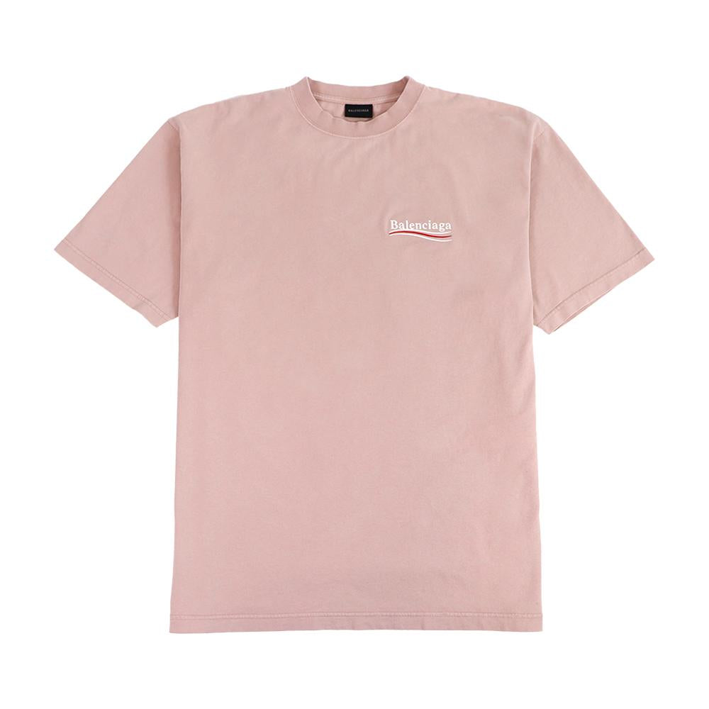 BALENCIAGA Womens Logo Short Sleeve T-Shirt Gray Cotton