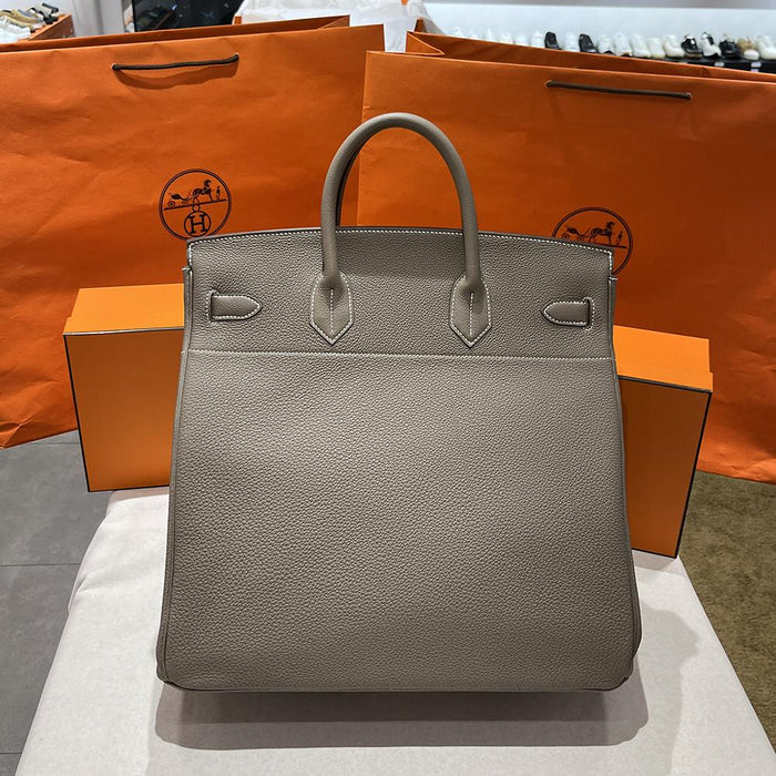 HERMES Birkin 40 Tote Bag Etoupe Gold Hardware Epsom Leather
