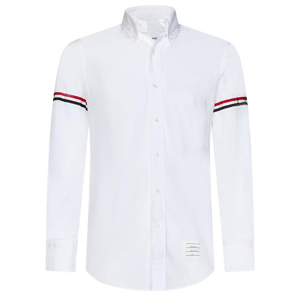 THOM BROWNE Armband Classic Poplin Shirt White Long Sleeve Men MWL150E 03113 100
