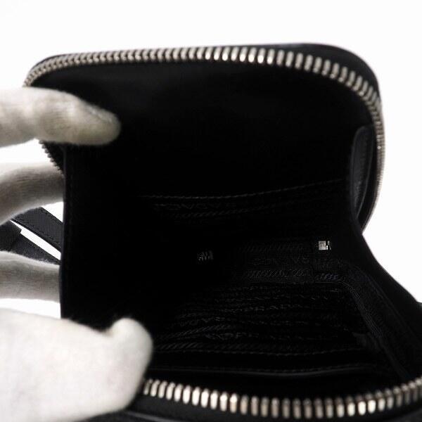 PRADA Saffiano Leather Vertical Crossbody Bag Black Unisex