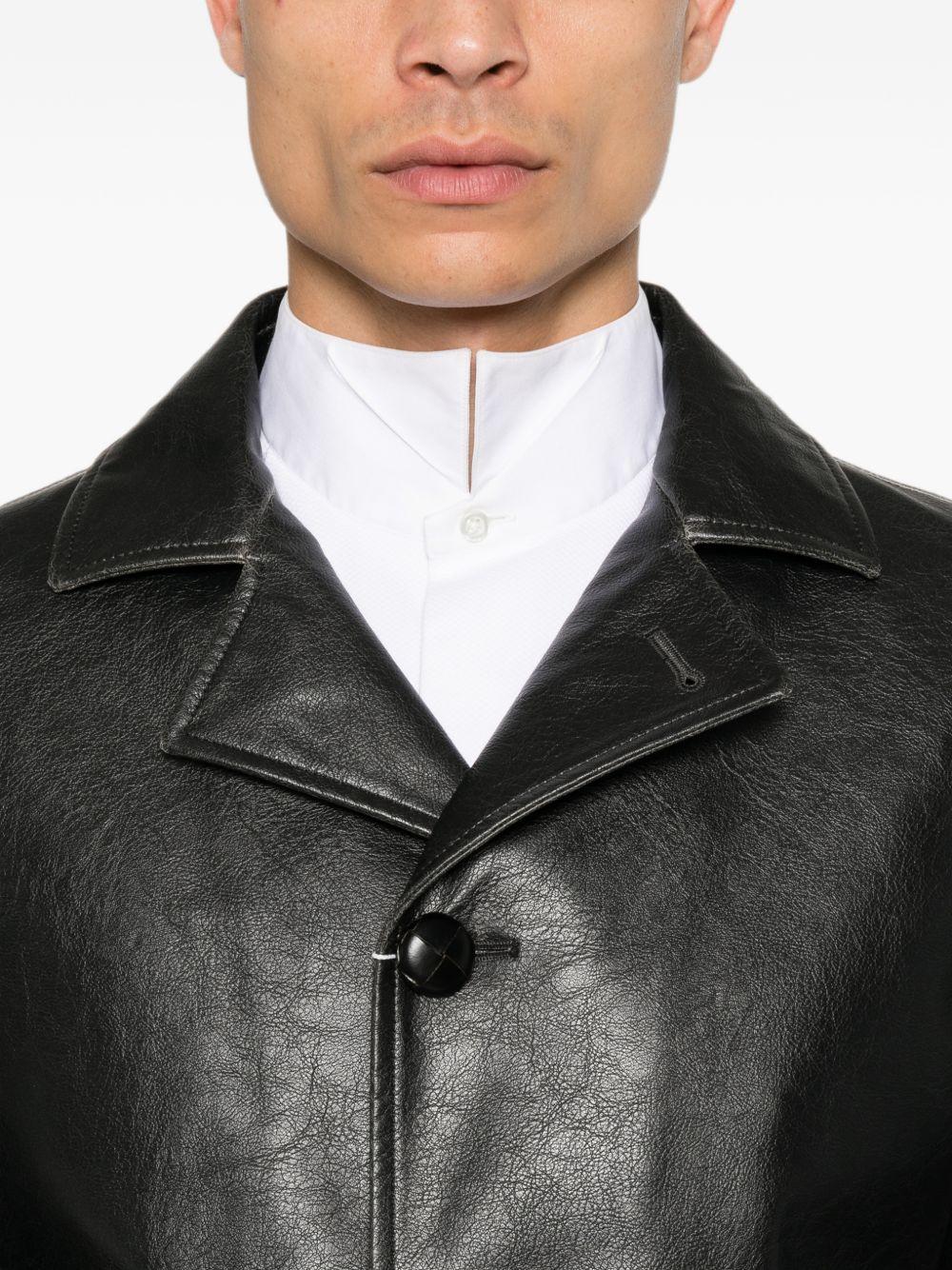 Maison Margiela Black Leather Biker Jacket for Men
