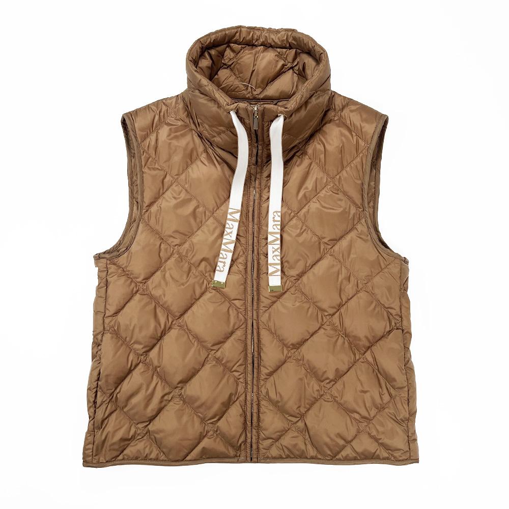 Max Mara The Cube Tregic Goose Down Quilted Puffer Vest Brown