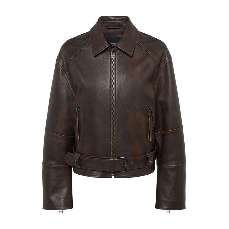 Max Mara Egizio Leather Jacket 25446011600 002
