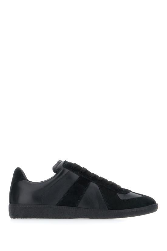 Maison Margiela Replica Low-Top Sneakers Black Leather